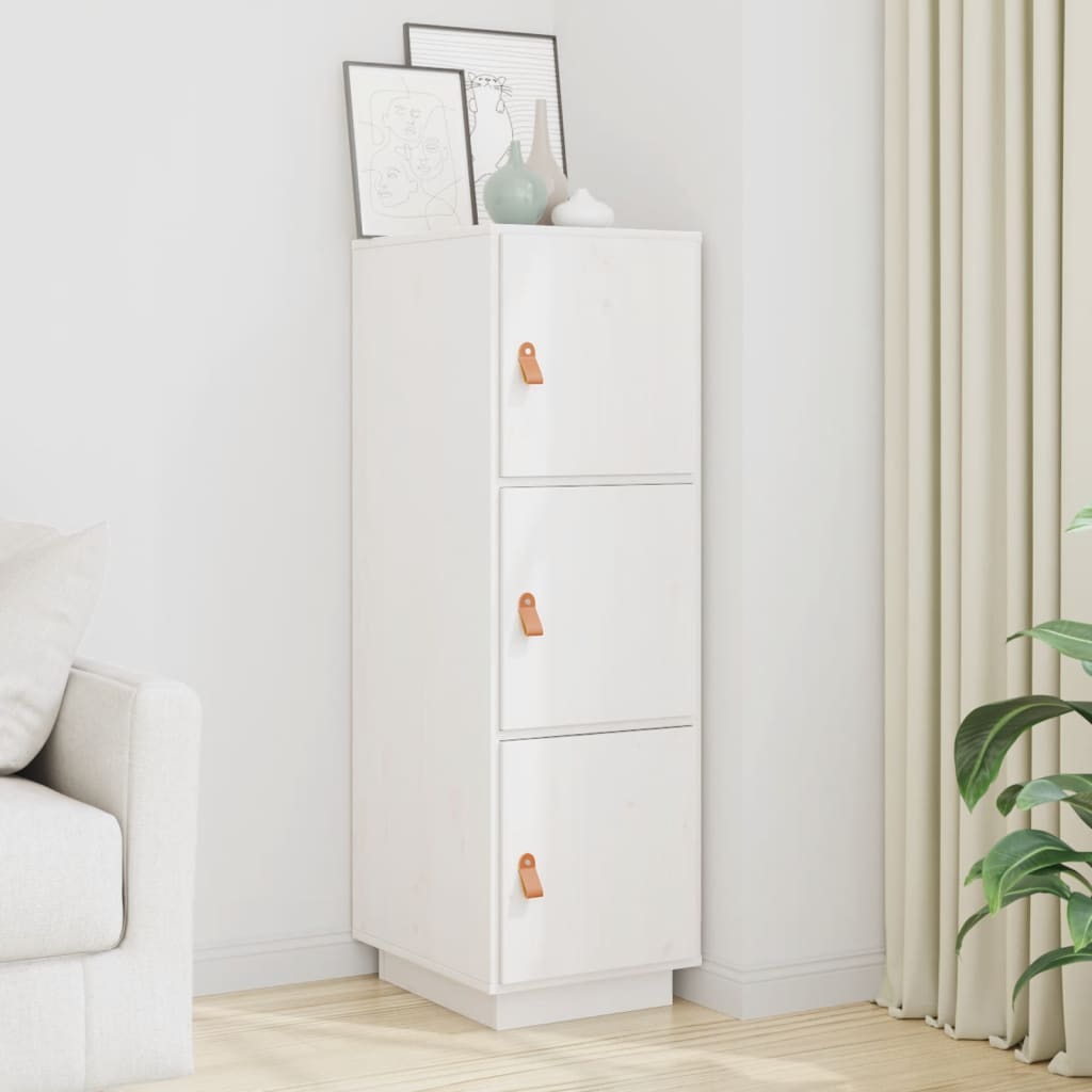 Credenza Grigia 34x40x108,5 cm in Legno Massello di Pino